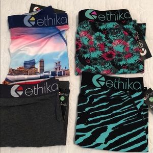 4 pairs of boys Ethika underwear.  Size L10/12.